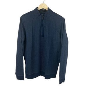 J Mclaughin Womens‎ Blue White Dot Long Sleeve Quarter Zip Athletic Top Medium